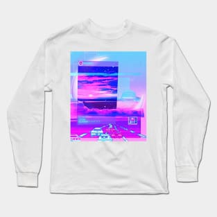 Dream Big retrowave collage Long Sleeve T-Shirt